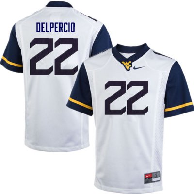 Men's West Virginia Mountaineers NCAA #22 Anthony Delpercio White Authentic Nike Stitched College Football Jersey TE15C37VF